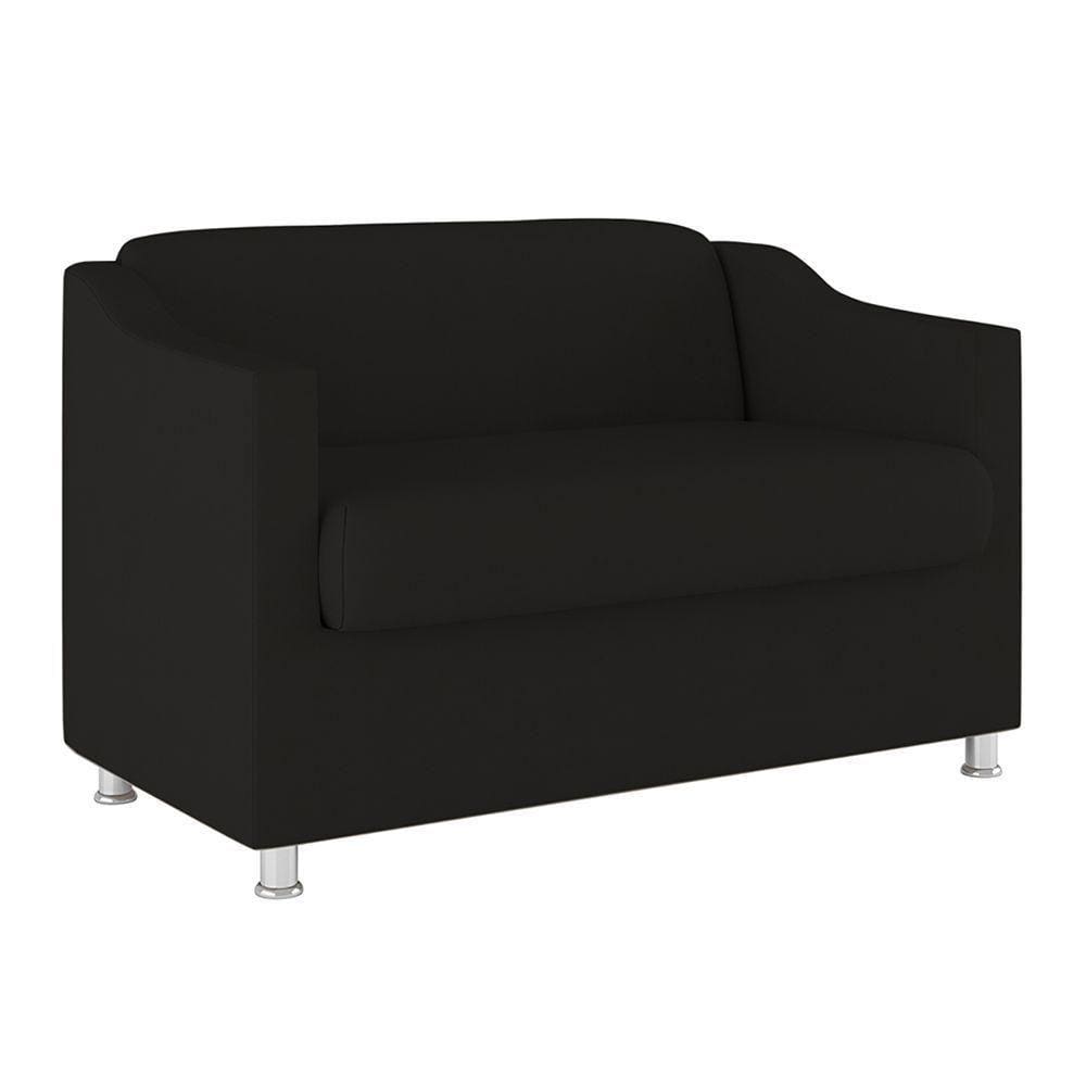 Sofá Namoradeira 2 Lugares Tilla Sala De Estar Balaqui Decor preto
