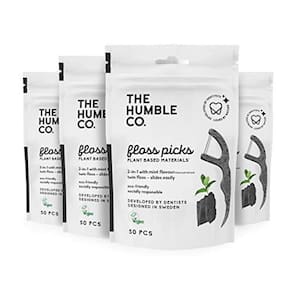 The Humble Co. Floss Picks (200 Count) – Escolhas de fio dental l sustentáveis, baseadas em plantas e eco-friendly para higiene dental, cuidados bucai