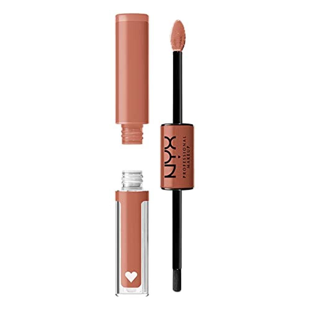 NYX PROFESSIONAL MAKEUP Shine Loud, Long-Lasting Liquid Lipstick with Clear Lip Gloss - Goal Crusher (Mid-Tone Bege)