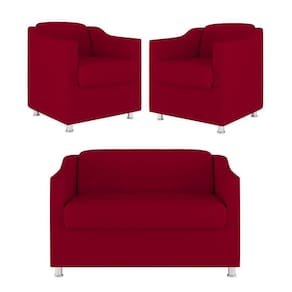 Kit 02 Poltrona Tilla Recepção + Namoradeira Sala Quarto vermelho