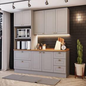 Cozinha Compacta 3 Peças Com Paneleiro Torre Quente Amy Casa 812 Cinza