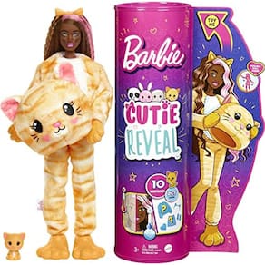 Barbie Cutie Reveal +10 surpresas incluindo mini animal de estimação e mudança de cor