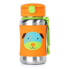 Garrafa Sippy de Aço Inoxidável com Palha para Crianças, Modelo Zoo de Cão da Skip Hop