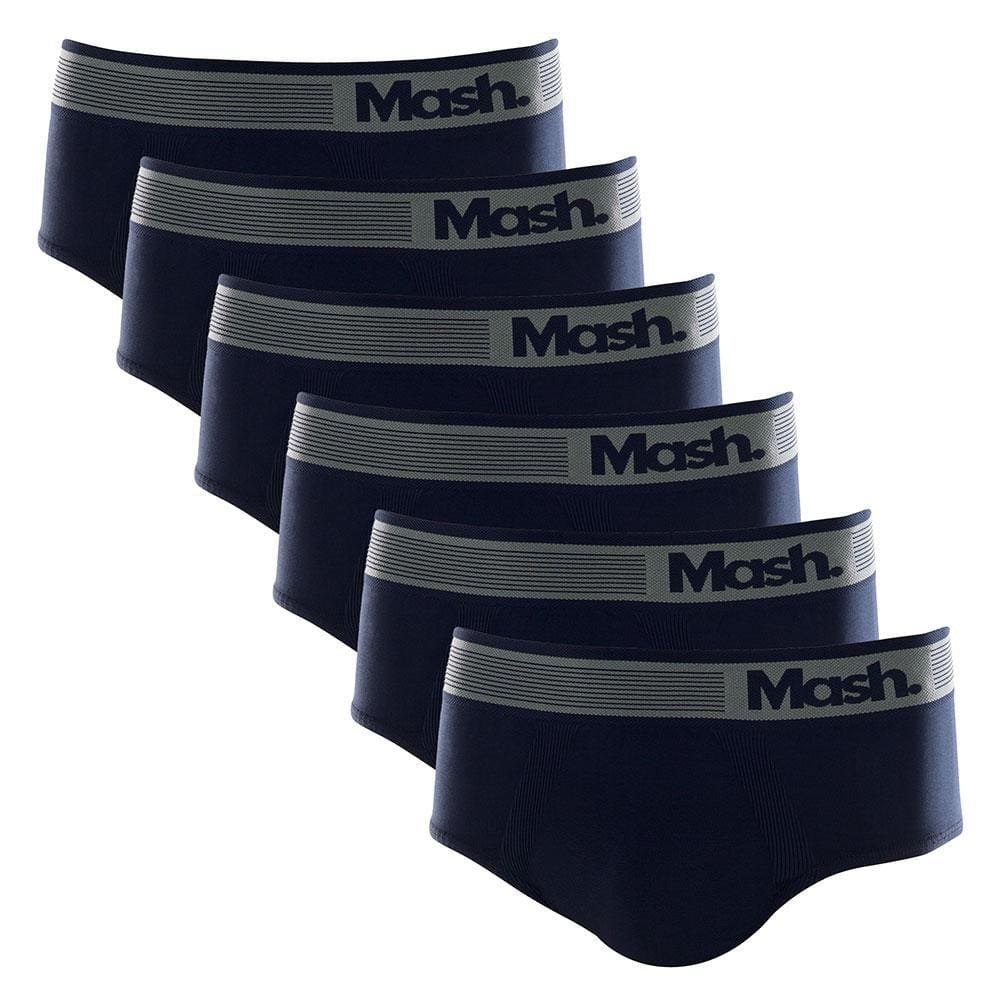 Kit 6 Cuecas Slip Mash Microfibra Sem Costura 713.02