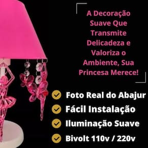 Luminária De Mesa Bailarinas Borboletas Decorar Quarto