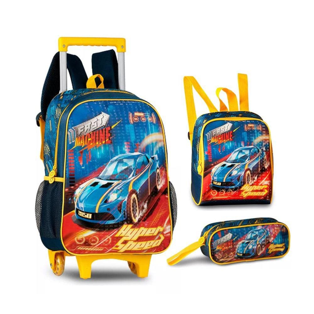 Mochila Infantil Masculina Roblox Carrinho Lancheira Estojo - USA Magazine