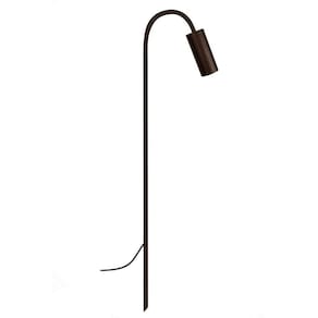 Luminária Chão Balizador Espeto Jardim Curvo Marrom 80Cm