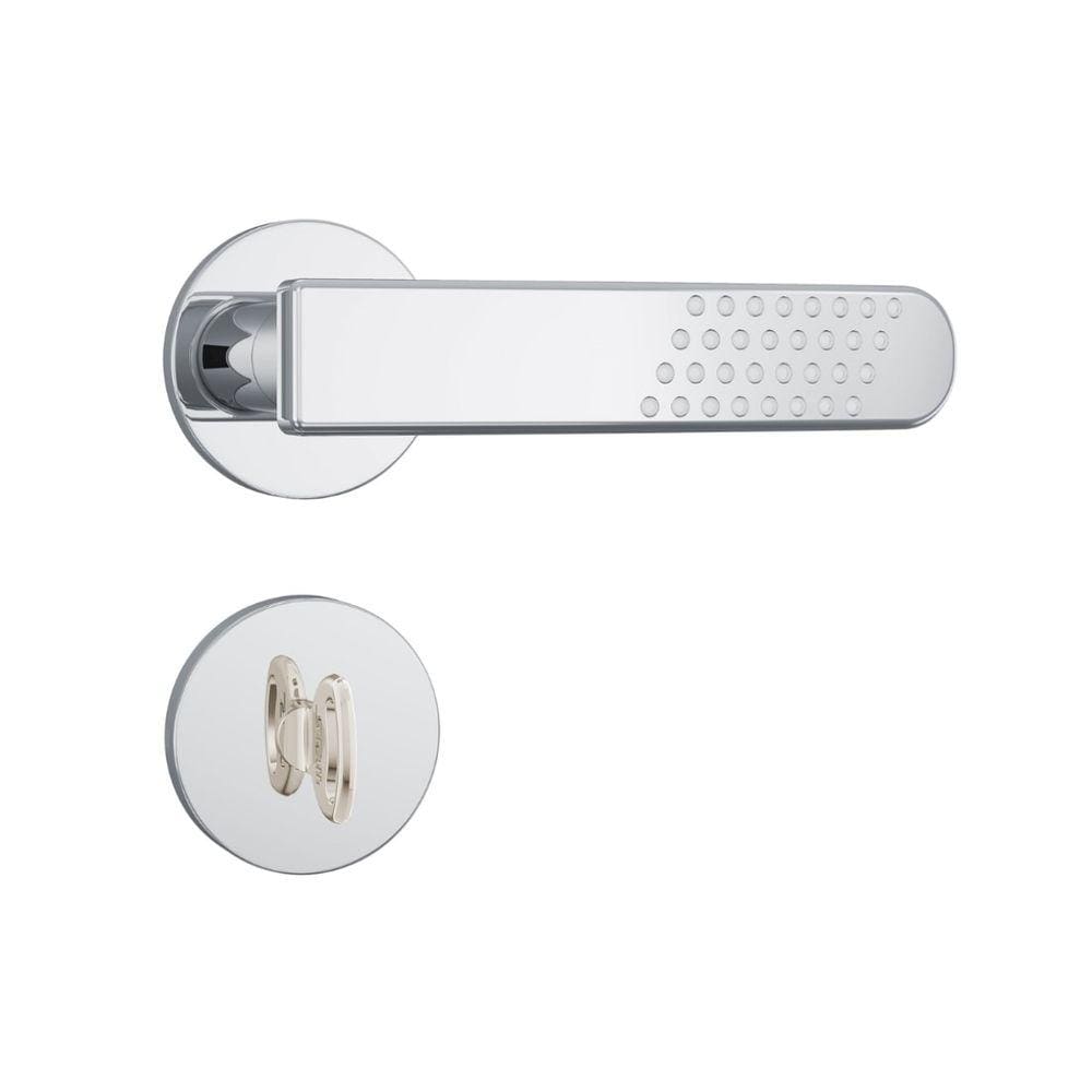 Fechadura Banheiro 823/21 Cromado Roseta Redonda de Inox