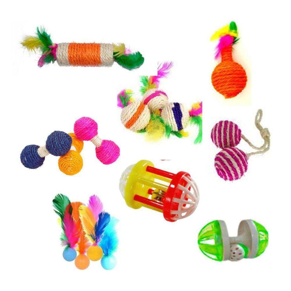 Kit De Brinquedos Interativos Para Gatos - 8 Itens.