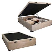 Cama Box Baú Casal Suede SerenePrime Bege 138x188x44
