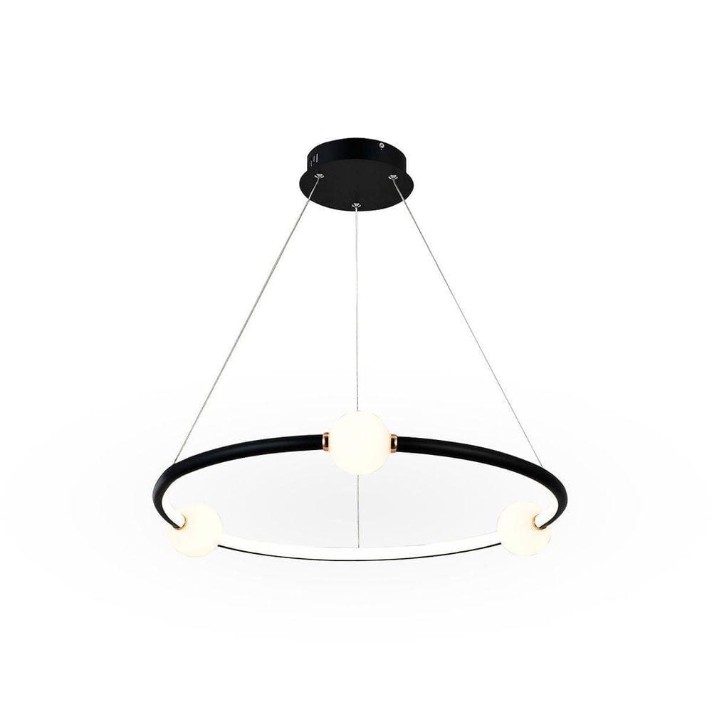 Pendente Arco LED 40W Preto com 3 Globos de Vidro