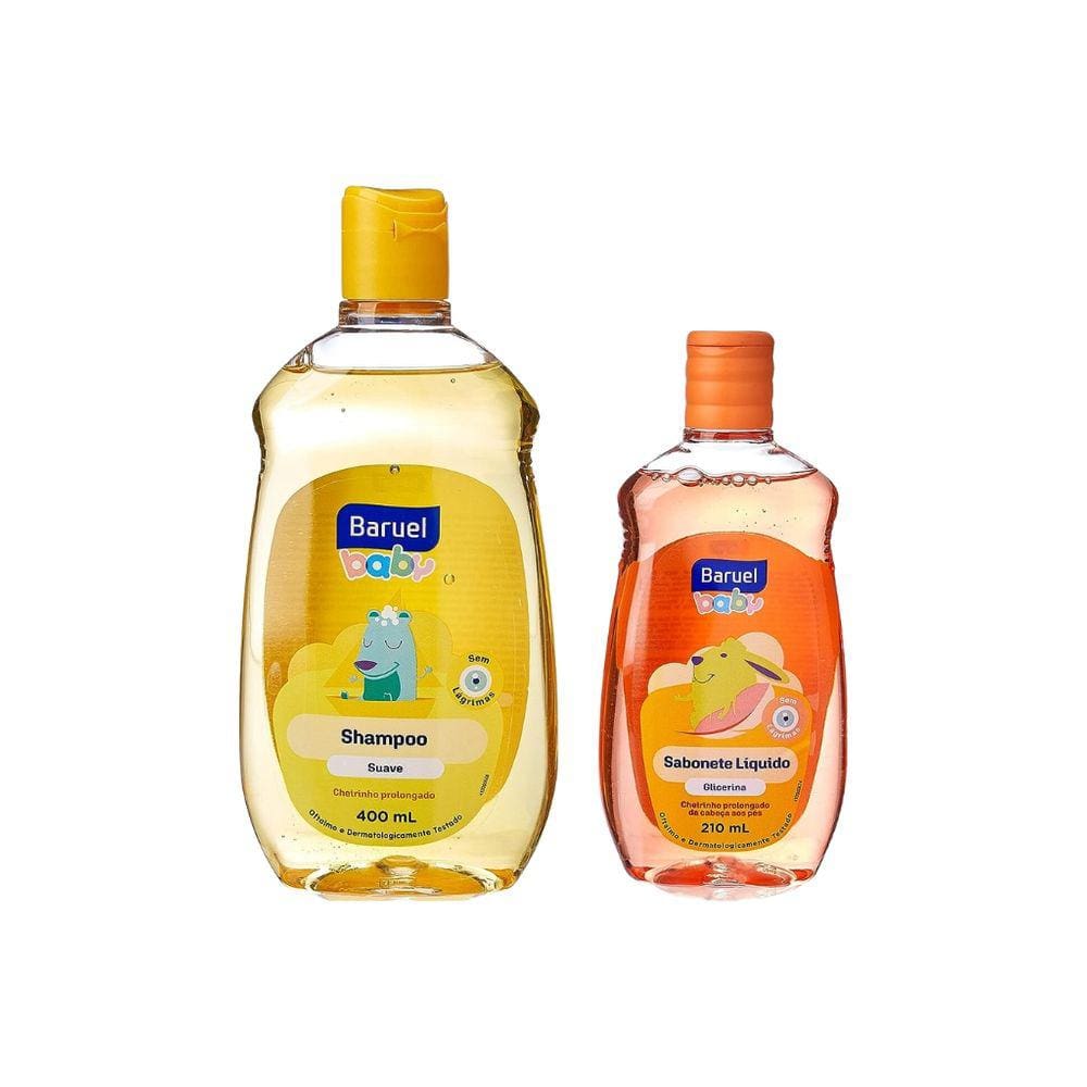 Kit Baruel Baby Shampoo 400ml Suave+Sab Liq 210ml Glicerina