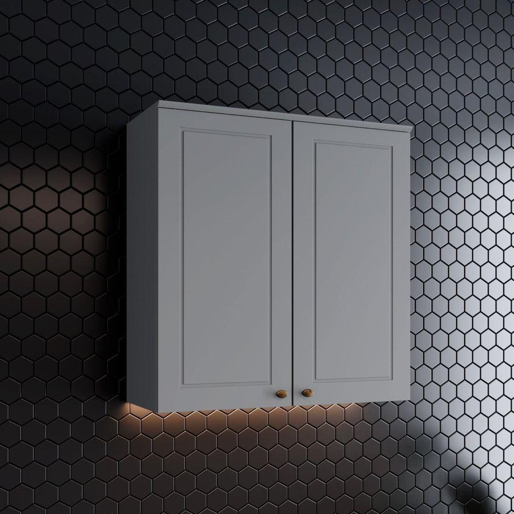 Armário Aéreo 2 Portas 800mm Espresso Móveis Cinza