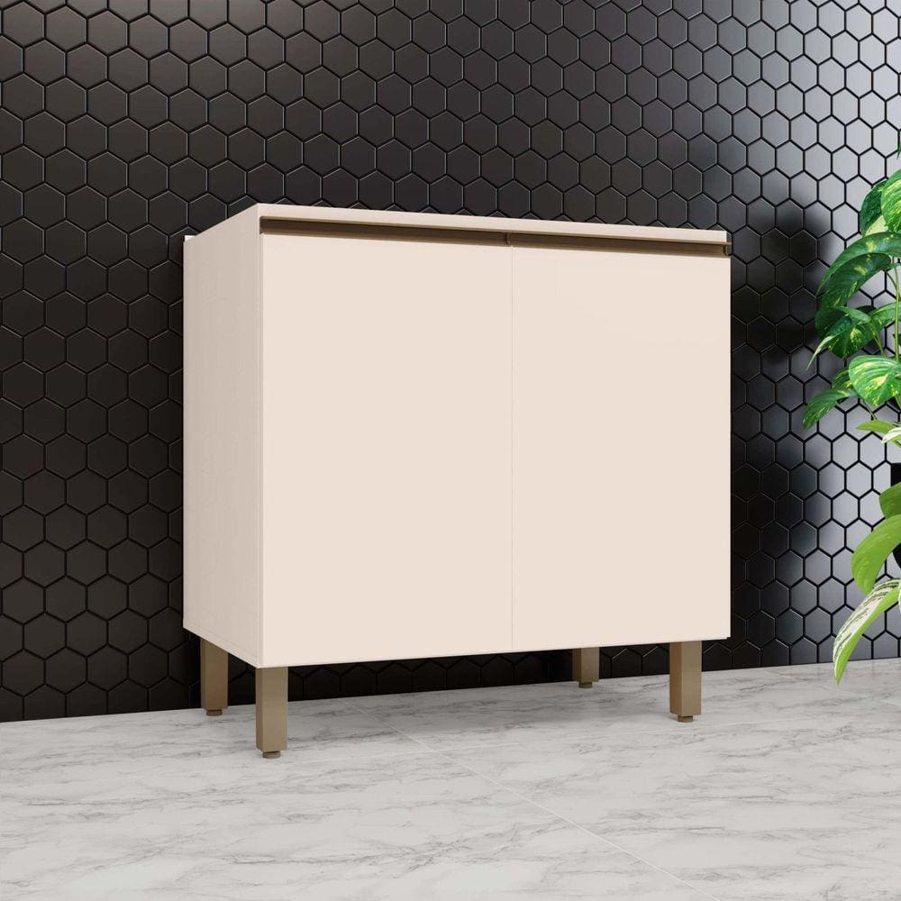 Balcão Para Cozinha 2 Portas 80cm Aurora Espresso Móveis Off White