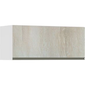 Armário Basculante 90cm 1 Porta Branco Polar C/Legno Crema