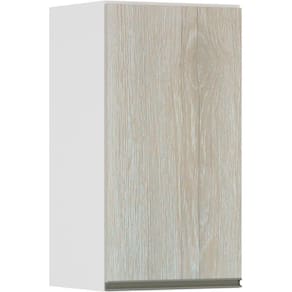 Armário Perola 35cm 1 Porta Branco Polar C/Legno Crema