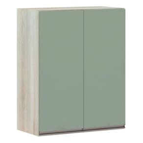 Armário Para Cozinha 60cm 2 Portas Legno Crema C/Verde