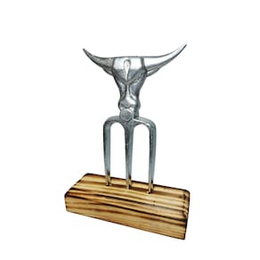Garfo Para Churrasco Tridente Boi Longo Com Suporte