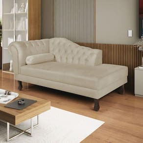 Diva Recamier Dora 140cm Lado Direito Sintético Bege