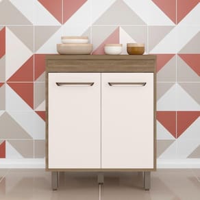 Balcão 2 Portas com Tampo Lisboa carvalho oak/off white