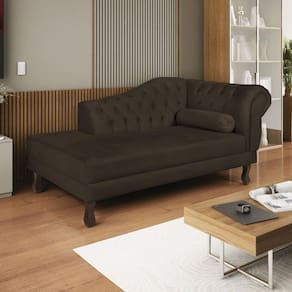 Diva Recamier Dora 140cm Lado Esquerdo Sintético Marrom