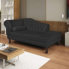 Diva Recamier Dora 140cm Lado Direito Sintético Preto