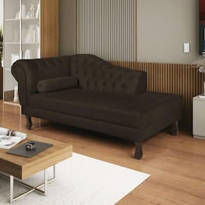 Diva Recamier Dora 140cm Lado Direito Sintético Marrom