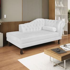 Diva Recamier Dora 140cm Lado Esquerdo Sintético Branco