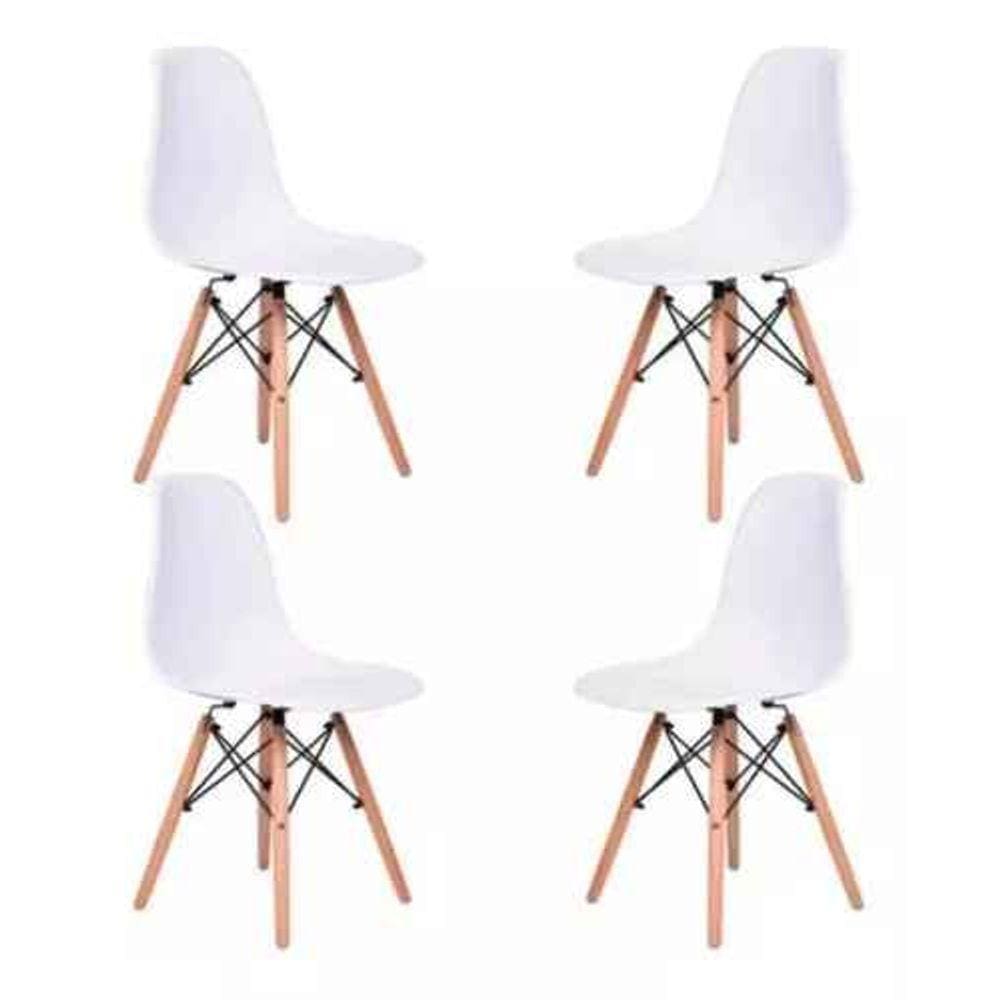 Kit 4 Cadeiras Sala Mesa De Jantar C/encosto Casanova Branco