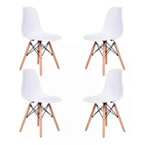 Kit 4 Cadeiras Sala Mesa De Jantar C/encosto Casanova Branco