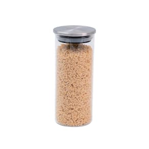 Pote 450ml de vidro com tampa de inox circular mantimento - Oikos