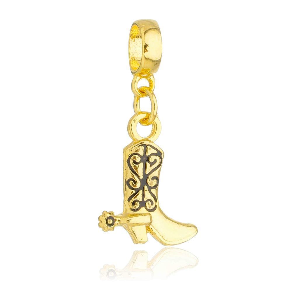 Pingente Berloque Bota Cowboy Pandora Banhado a Ouro 18k