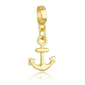 Pingente Berloque Âncora Mar Pandora Banhado a Ouro 18k