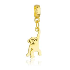 Pingente Berloque Macaco Pandora Banhado a Ouro 18k