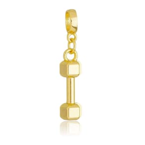 Pingente Berloque Peso Academia Pandora Banhado a Ouro 18k - Premium