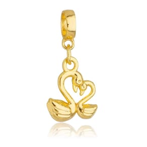 Pingente Berloque Cisnei Coração Pandora Banhado a Ouro 18k