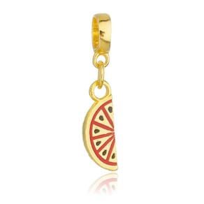 Pingente Berloque Melancia Fruta Pandora Banhado a Ouro 18k