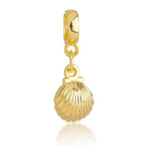 Pingente Berloque Concha do Mar Pandora Banhado a Ouro 18k