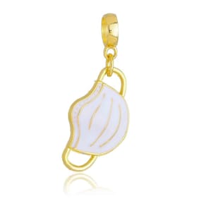 Pingente Berloque Máscara Enfermeira Pandora Banhado a Ouro 18k