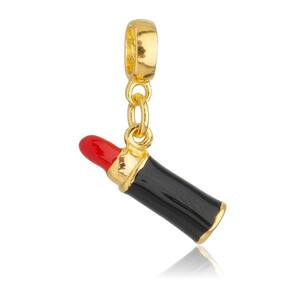 Pingente Berloque Batom Pandora Banhado a Ouro 18k - Premium