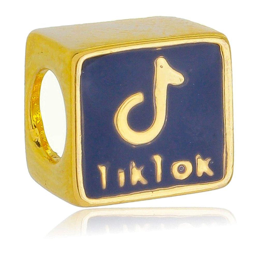 Berloque TikTok Separador Pandora Banhado a Ouro 18k - Premium