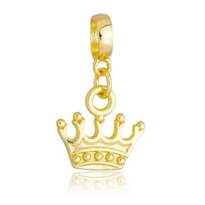 Pingente Berloque Coroa Pandora Banhado a Ouro 18k - Premium