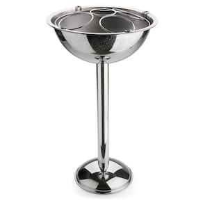 Balde Champanheira Aço Inox Pedestal Alto 12,2L Grelha Forma