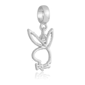 Pingente Berloque Coelho Playboy Pandora Banhado a Prata 925 - Premium
