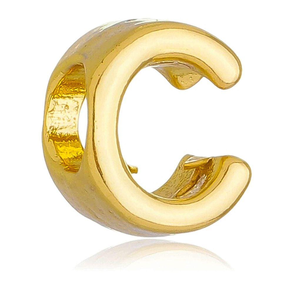 Berloque Letra C Separador Pandora Banhado a Ouro 18k - Premium