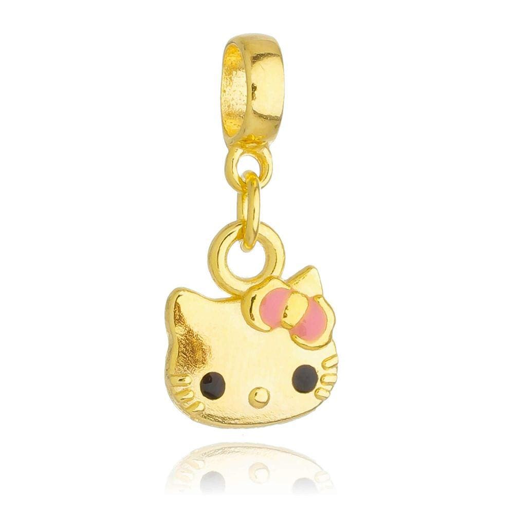 Pingente Berloque Hello Kitty Pandora Banhado a Ouro 18k - Premium