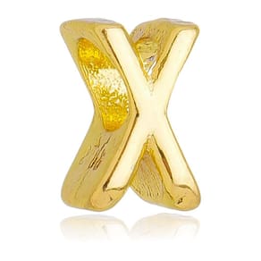 Berloque Letra X Separador Pandora Banhado a Ouro 18k - Premium