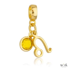 Pingente Berloque Signo Leão Pandora Banhado a Ouro 18k - Premium