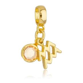 Pingente Berloque Signo Aquário Pandora Banhado a Ouro 18k - Premium