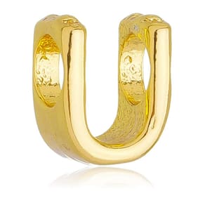 Berloque Letra U Separador Pandora Banhado a Ouro 18k - Premium